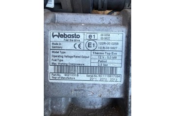 Calefactor estacionario (Webasto) Volkswagen PASSAT B8 122R000258