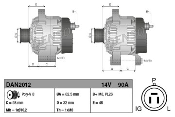 Alternator to JOHN DEERE Catalog number of the part VIC 458730