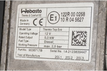 PARKING HEATER WEBASTO CITROEN PEUGEOT 9036717B Version European