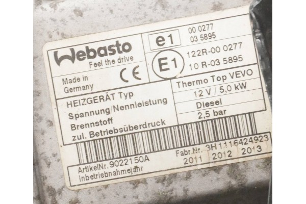 PARKING HEATER WEBASTO VW SHARAN 3C0815005BE 9022150A Customs tariff code 87089997