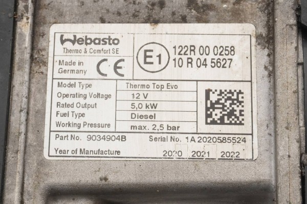Calefactor estacionario WEBASTO para PEUGEOT 508 II