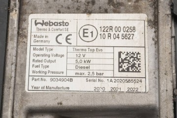 Calefactor estacionario WEBASTO para PEUGEOT 508 II