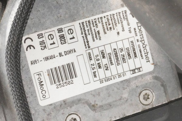 Calefactor Webasto Ford Transit Connect AV61-18K463-BN AV61-18K464-BL