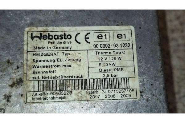 Webasto AUDI Q7 4L 2J0710237106 2 97L diesel 171kW 2007 Car type passenger cars