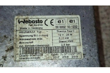 Webasto AUDI Q7 4L 2J0710237106 2 97L diesel 171kW 2007 Car type passenger cars