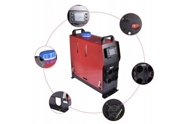 Naftove topeni 5 kW 12 V s LCD displejem a 4 vydechy
