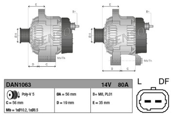 Alternator for CITROEN BERLINGO BERLINGO FIRST Van minivan BERLINGO Catalog number of the original 5705EL 5705GF 5705GG 5705GJ 5