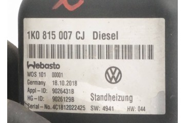 PARKING HEATER WEBASTO VW TOURAN III 1K0815007CJ 9026129B Customs tariff code 87089997