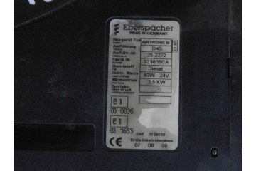 1439573 WEBASTO HYDRONIC PARKING HEATER DAF 105 XF Catalog number of the part DAF 105 D4S WEBASTO