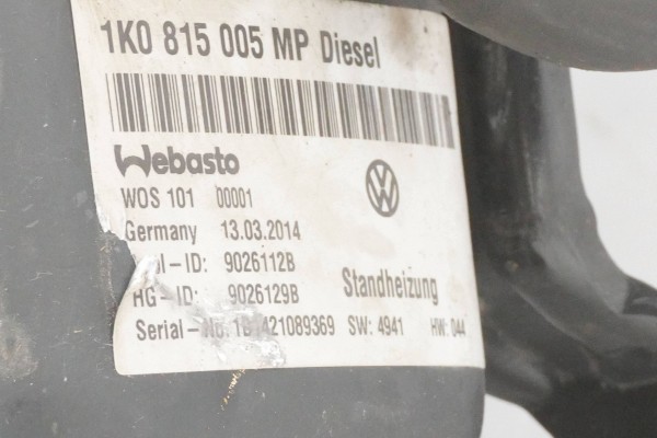 Calefactor estacionario WEBASTO para VW Tiguan 1K0815005MP 9026129B