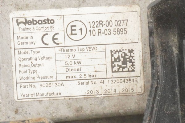 Calefactor estacionario WEBASTO para VW Tiguan 1K0815065AT 9026130A