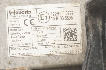 Calefactor estacionario WEBASTO para VW Tiguan 1K0815065AT 9026130A