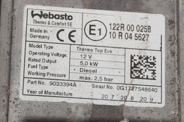 Calefactor estacionario Webasto para Skoda Superb B8 5QF815005N 903339