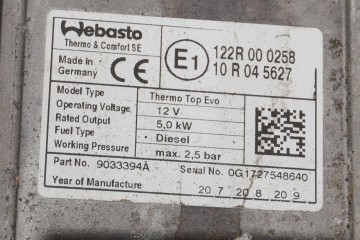 Calefactor estacionario Webasto para Skoda Superb B8 5QF815005N 903339