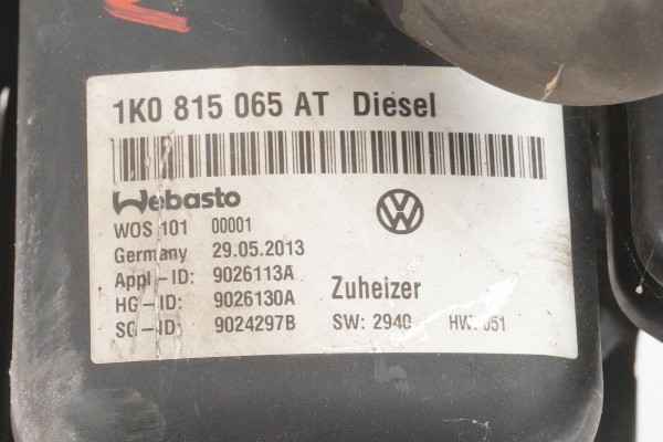 PARKING HEATER WEBASTO VW CADDY III TOURAN I 1K0815065AT 9026130A Version European