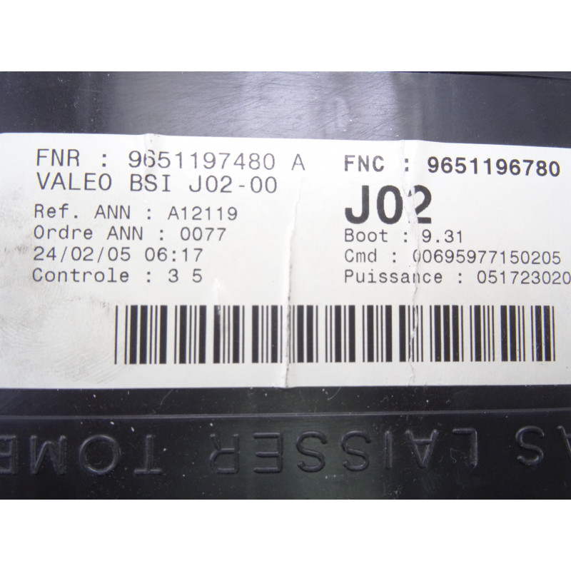 9651197480 CAJA RELES / FUSIBLES PEUGEOT 307 (S1)(04.2001)