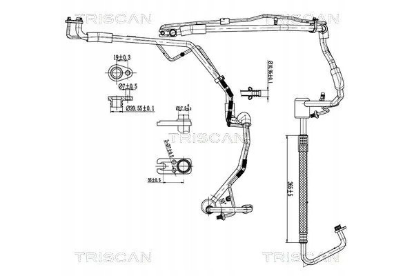 AIR CONDITIONING CABLE 9010 28098 TRISCAN CITROEN Packaging status original
