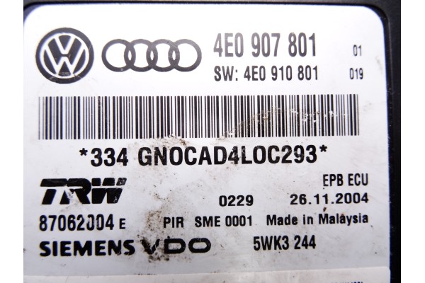 4E0907801  MODULO ELECTRONICO AUDI A8 (4E) 3.0 TDI Quattro 2005 4E0907801 211553 AUDI - 3