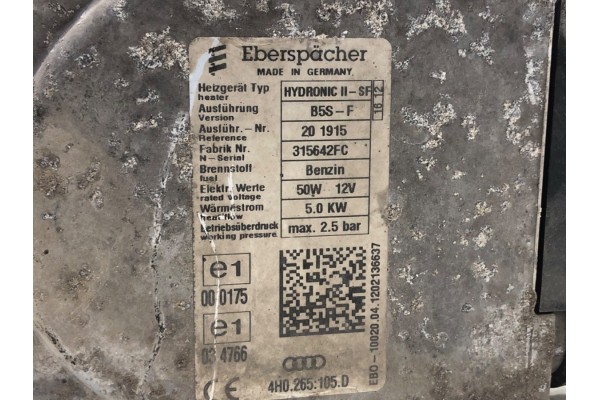 WEBASTO AUDI A8 D4 4H0265081G Sedan Limousine 6 3 09 18 Car type passenger cars