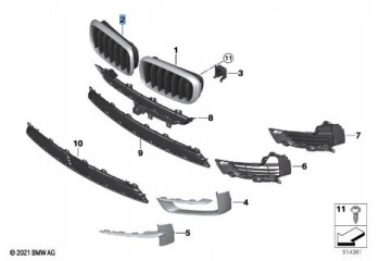 BMW X5 F15 Decorative grille right Basis 51137294486 7294486