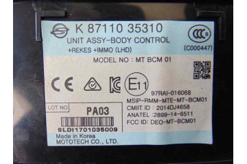 8711035310 MODULO ELECTRONICO SSANGYONG TIVOLI Limited 4x2 2017 8711035310 177945 SSANGYONG - 4