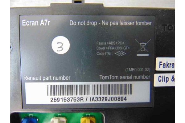 259153753R PANTALLA MULTIFUNCION RENAULT SCENIC III (JZ) Emotion 2009 259153753R 184894 RENAULT - 2