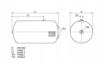 Air tank pneumatic system DT SPARE PARTS 2 44359 for VOLVO Catalog number of the part 2 44359