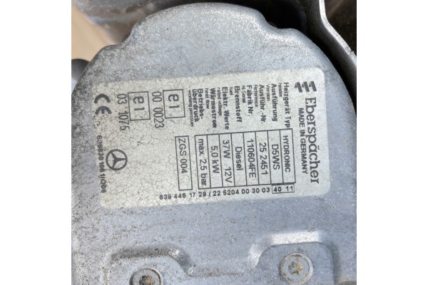 MERCEDES W639 VIANO LIFT 3 0CDI Webasto Parking Heating 6394461729 Part manufacturer Mercedes Benz OE