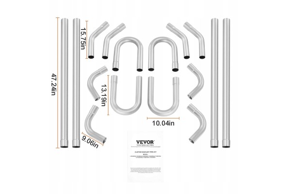 Tubo de Escape Universal Diámetro 5,72 cm Grosor de Pared 0,15 cm Tubo