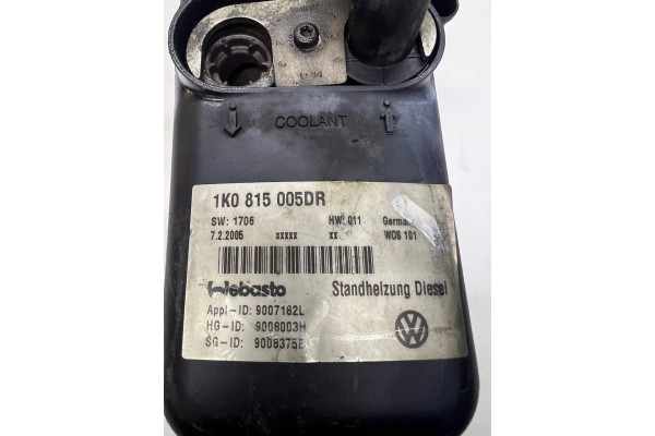 Webasto VW TOURAN 1T1 1T2 1K0815005DR 1 9L diesel 77kW 2003 Catalog number of the original 1K0815005DR