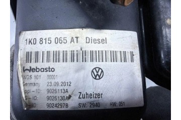 Webasto VW TOURAN 1T3 1K0815065AT 1 6L diesel 77kW 2012 Catalog number of the original 1K0815065AT