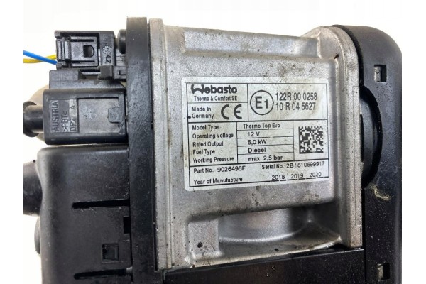 VOLVO XC60 II 246 Additional heater for packaging webasto 2018 Catalog number of the part 9036497B