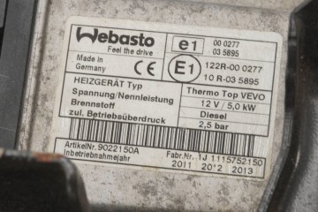 PARKING HEATER WEBASTO VW PASSAT B7 7N0815005N 9022150A Version European