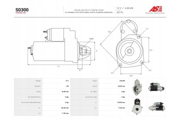 New Starter S0300 Customs tariff code 85114000