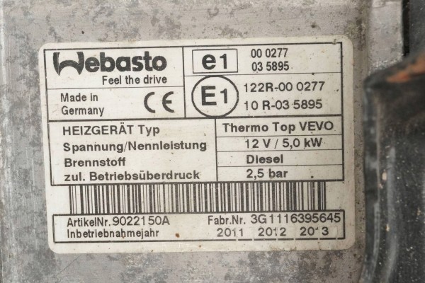 Calefactor estacionario WEBASTO para VW Passat B7 3C0815005BE 9022150A