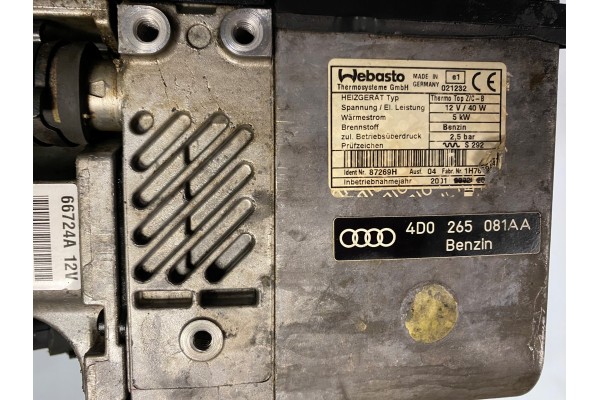 WEBASTO PARKING HEATER Audi 5KW Petrol Car type passenger cars