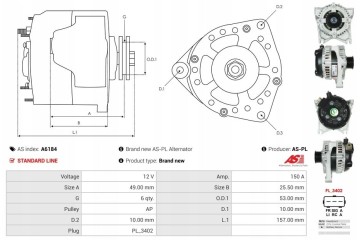 New Alternator FORD Expedition 5 4 LINCOLN Navigator 5 4 LINCOLN MKZ 3 5 Catalog number of substitutes AD KUHNER 554083RI AS PL 