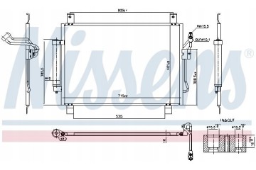 AIR CONDITIONING COOLER NISSENS 940836 Catalog number of the original INFINITI 921003JA0A INFINITI 921003JA0E NISSAN 921003JA0A 