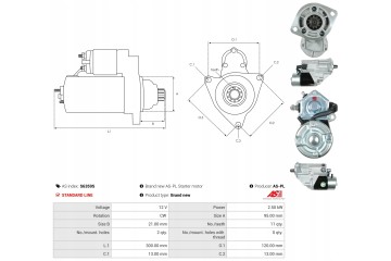 New Starter S6359S Customs tariff code 85114000
