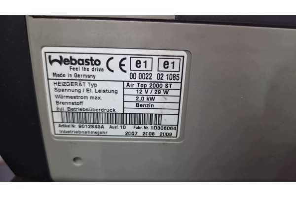 Webasto ogrzewanie postojowe Airtop 2000st 12v 2kw benzyna byna PB benzin Car type 4x4 SUV cargo vans RVs passenger cars