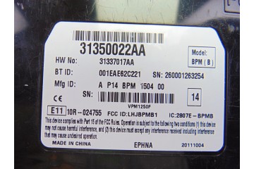 31350022AA  MODULO ELECTRONICO VOLVO V50 FAMILIAR D4 Kinetic 2011 31350022AA 197415 VOLVO - 1