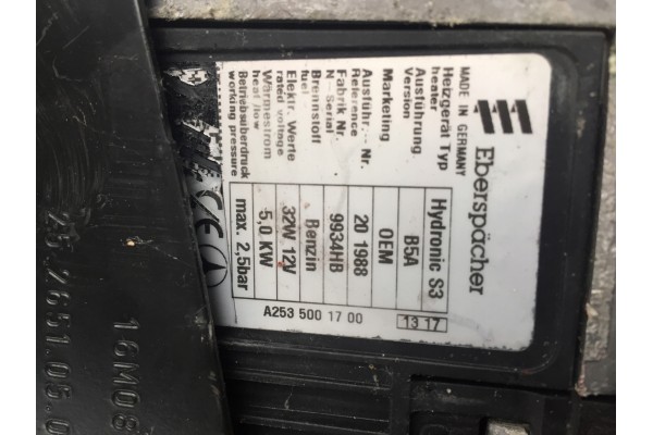 Calefacción estacionaria Webasto Mercedes A2535001500