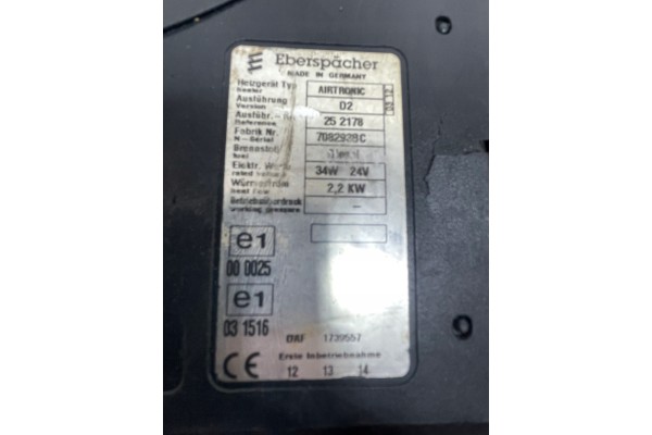 DAF CF85 2006 2013 Heating Webasto Airtronic 1739557 Catalog number of the original 1739557