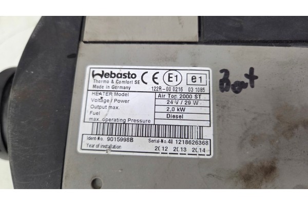 Parking heater webasto air top 2000 st volvo fh 9015998b Part manufacturer Webasto