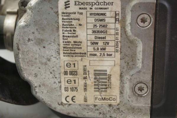 WEBASTO HEATING FORD TRANSIT CONNECT AV61 18K463 BN AV61 18K464 BL Part manufacturer Ford OE