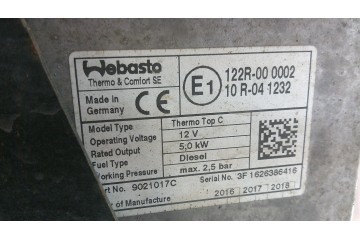 VW T5 LIFT PARKING HEATER WEBASTO HEATER 7E0819008C COMPLETE Catalog number of the original 9021017c anter