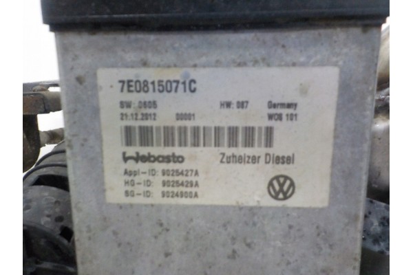 VW T5 TRANSPORTER LIFT 2 0 TDI WEBASTO PARKING HEATER 7E0815071C Quality of parts according to GVO O original with manufacturer 
