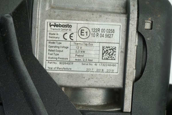 PARKING HEATER WEBASTO VOLVO S90 V90 31694656 9026497F Catalog number of substitutes 31436334