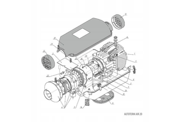 Parking heater Autoterm Air 2D 12V 2kW Planar diesel set height Quality of parts according to GVO Q original with factory logo O