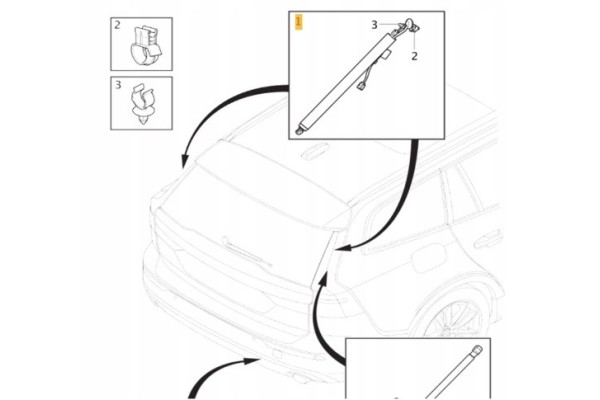 Electric Tailgate Actuators Volvo V60 II 2018 2026 KPL Left Right Installation side left right